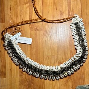 NWT! Anthropologie Shell and Bead tie belt  -